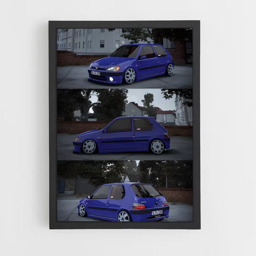 Poster Bleu en Ville – affiche Peugeot (vue 2)